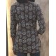 Brown Floral Block Print Cotton Tunic with Embroidered Placket
