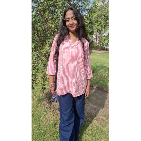 Striped Short Kurti