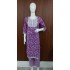 Purple Floral Printed Cotton Kurta With Pants