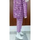 Purple Floral Printed Cotton Kurta With Pants