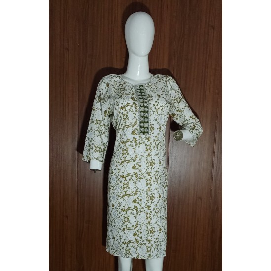Green Floral Print Kurti