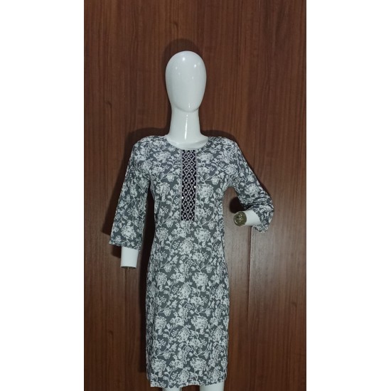 Floral Print Cotton Kurti