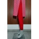 Red & White Printed Cotton Kurta Set with Embroidered Neckline and Dupatta