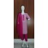 Pink & White Printed Cotton Kurta Set with Mirror Work Yoke and Dupatta