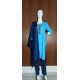 Sky Blue Floral Print Kurta with Pants & Dupatta