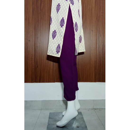 Motif Print Cotton Kurta with Pants & Dupatta