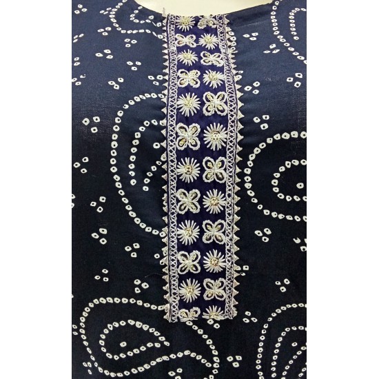 Bandhani Printed Suit Set with Pants & Dupatta