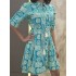 Teal Ethnic Block Print Sundress