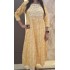 Mustard Yellow Printed Kurta with Embroidered Yoke