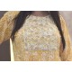 Mustard Yellow Printed Kurta with Embroidered Yoke