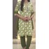 Olive Green Floral Print Cotton Kurta Set – 3 Piece Ethnic Suit