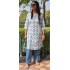 Cotton Motif Print Deep Blue Suit